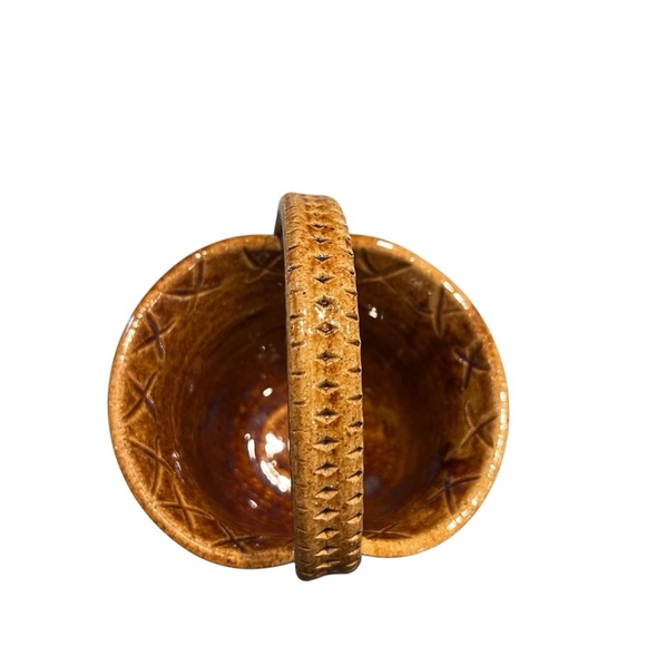 Annapolis Pottery Basket Form Vase Dish Button Detail Signed - Picture 10 of 14